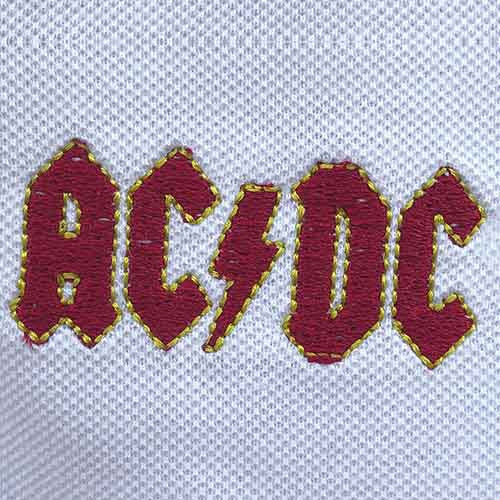 AC/DC Unisex Polo Shirt: Classic Logo (White)