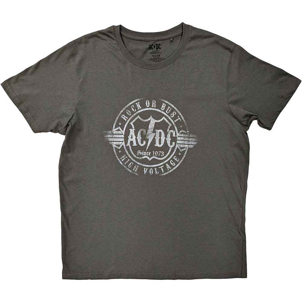 AC/DC Unisex T-Shirt: Rock or Bust (Charcoal Grey)