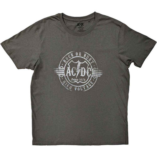 AC/DC Unisex T-Shirt: Rock or Bust (Charcoal Grey)