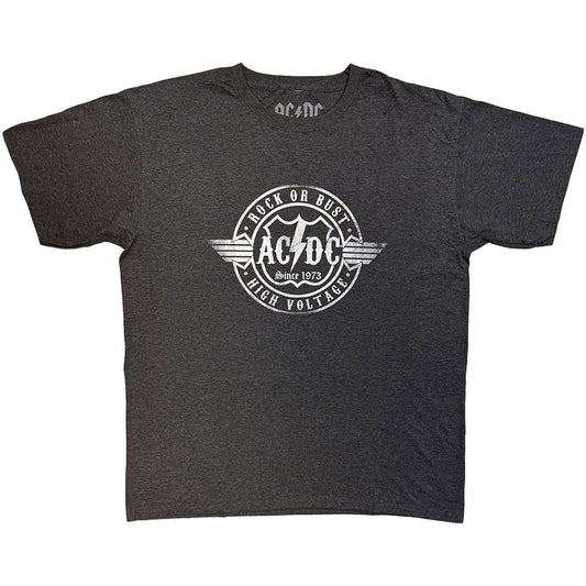 AC/DC Unisex T-Shirt: Rock or Bust (Heather Grey)