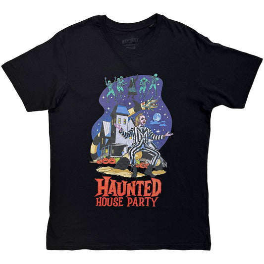 Beetlejuice Unisex T-Shirt: Haunted House Party (Black)