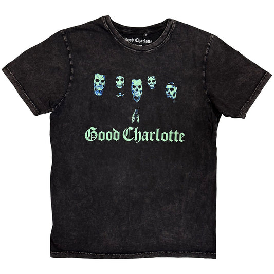 Good Charlotte Unisex Stone Wash T-Shirt: Generation Rx Skulls (Black)