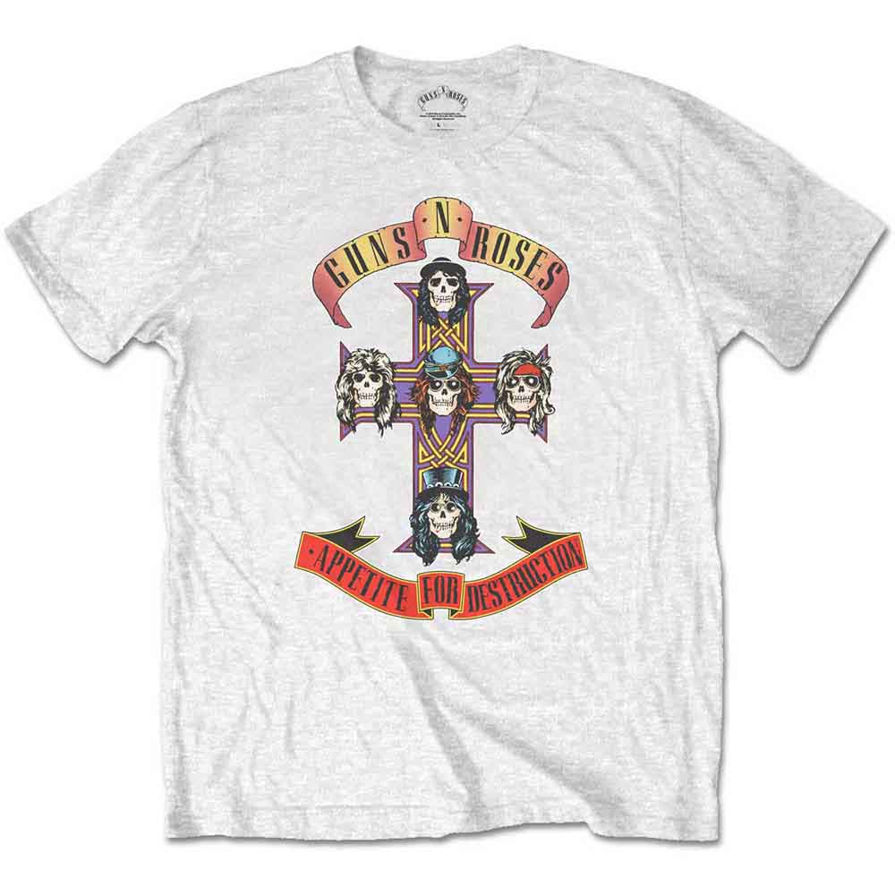 Guns N' Roses Unisex Retail Pack T-Shirt: Appetite for Destruction (White)