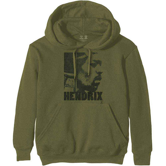 Jimi Hendrix Unisex Pullover Hoodie: Let Me Live (Khaki Green)