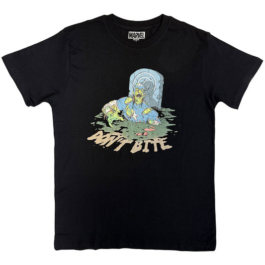Marvel Comics Unisex T-Shirt: Captain America Zombie (Black)