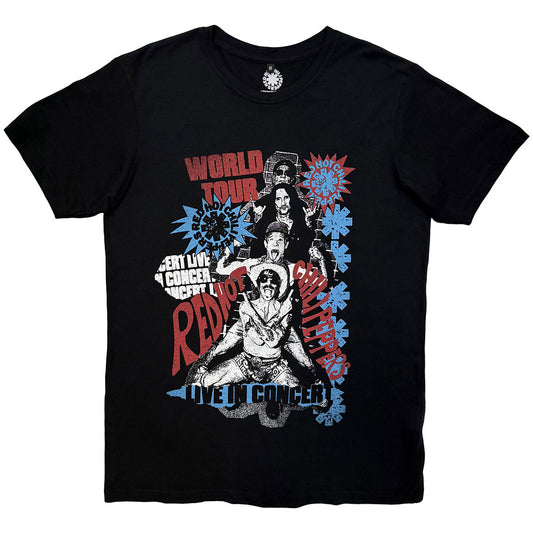 Red Hot Chili Peppers Unisex Premium Carbon T-Shirt: Blood Sugar Sex Magik Tracklist (Black) (Back Print)
