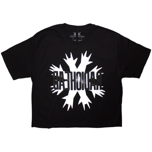 Radiohead Cut Out Hands Band Logo Crop Top