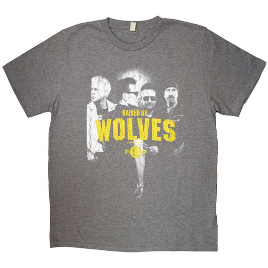 U2 Unisex T-Shirt: Raised by Wolves (Grey) (Ex-Tour)
