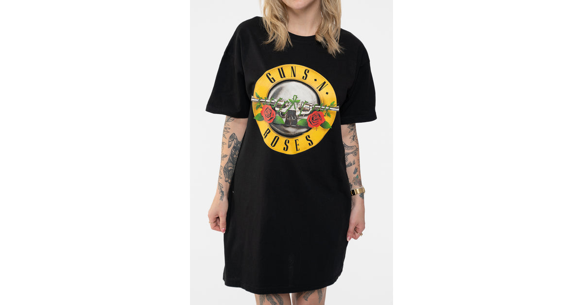 guns and roses t shirt dress Guns N' Roses Classic Band Logo T Shirt Dress, XL