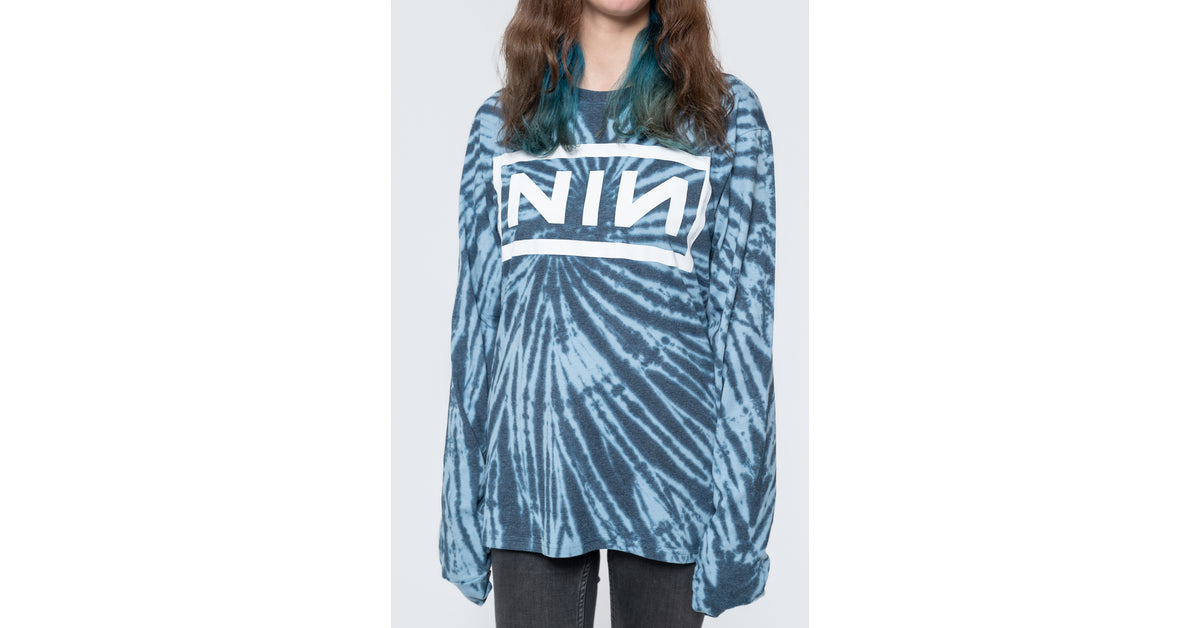T-Shirt Uomo Maniche Lunghe - Logo Dip Dye Nails Nine Inch Nails - Nuova Con Etichette