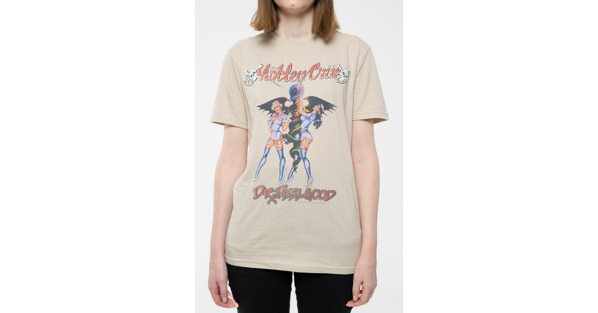 T-shirt Motley Crue 'Dr Feelgood' Beige - 100% Officiel - Neuf Avec étiquettes