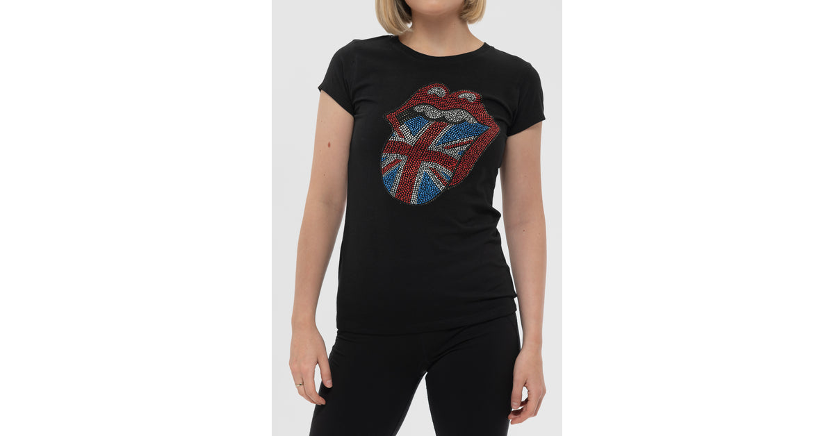 The Rolling Stones Diamante Union Jack Skinny Tee – Paradiso Clothing