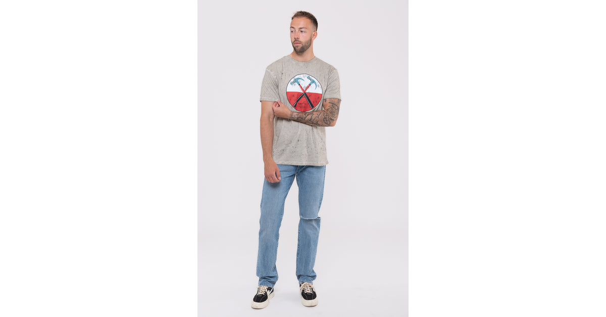Pink Floyd The Wall Hammers T-Shirt - Official Men's Sand Snow Wash Tee - Size L