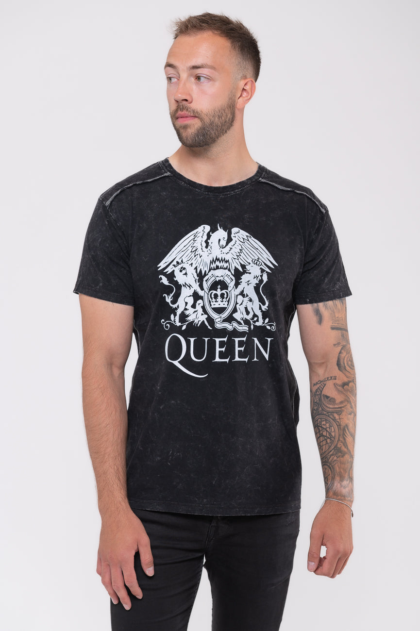 Queen Classic Crest Band Logo Snow Wash T Shirt – Paradiso Clothing