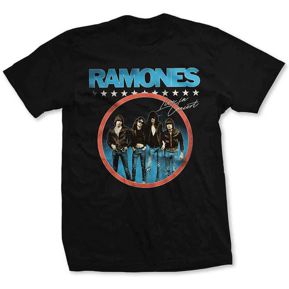 Ramones Unisex T-Shirt: Circle Photo (Black)