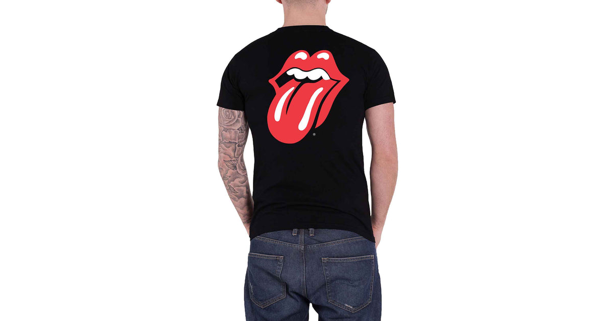 Rolling Stones Classic Tongue Logo Zippered Hoodie – Black, Men's Pullover With Back Print