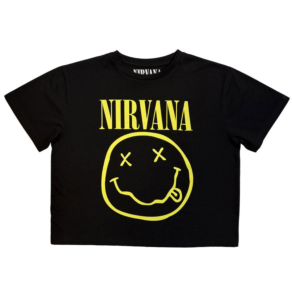 Nirvana Yellow Grunge Face Crop Top, part of this week's new arrivals at Paradiso Clothing