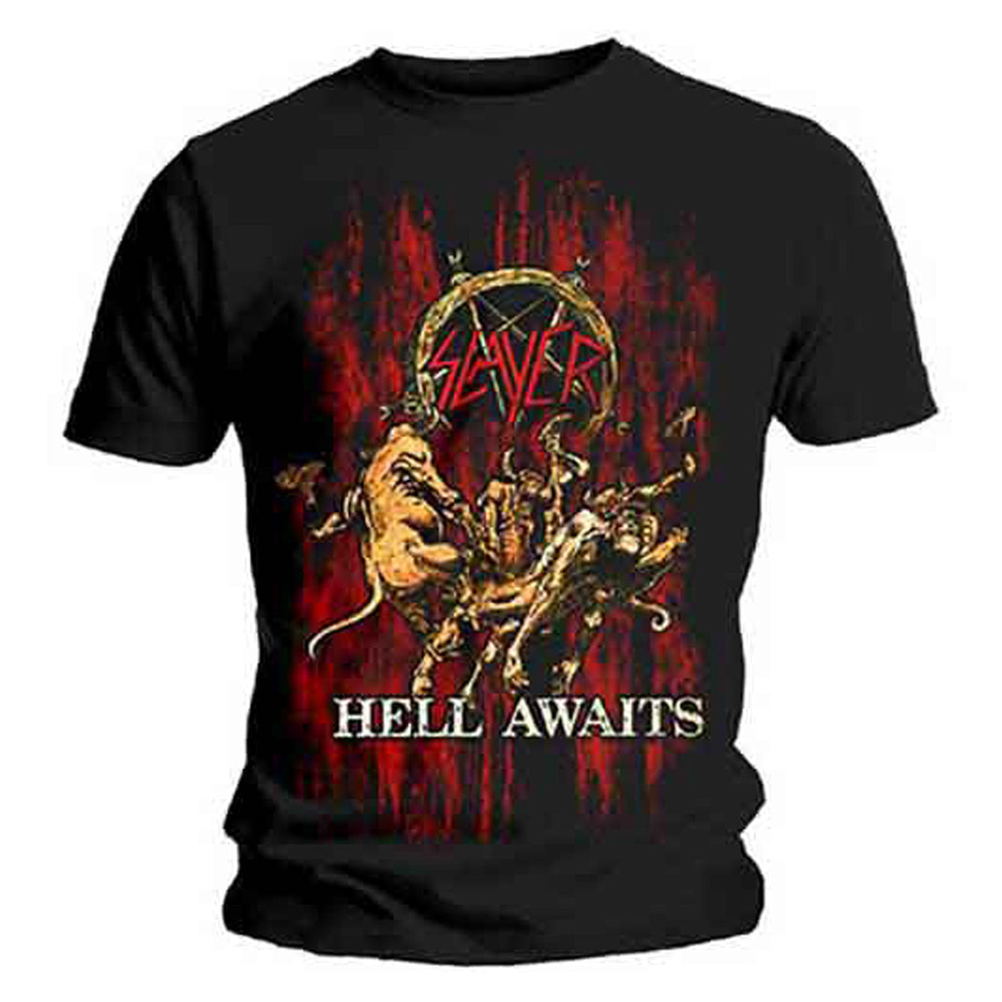 Slayer Hell Awaits Pentagram black band t-shirt