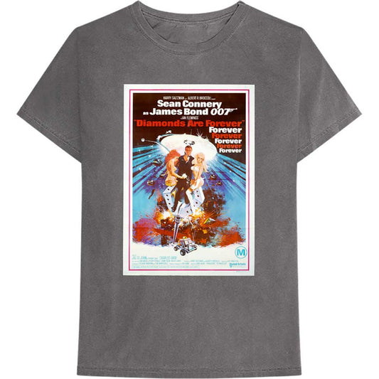 James Bond 007 Unisex T-Shirt: Diamonds Are Forever (Charcoal Grey)