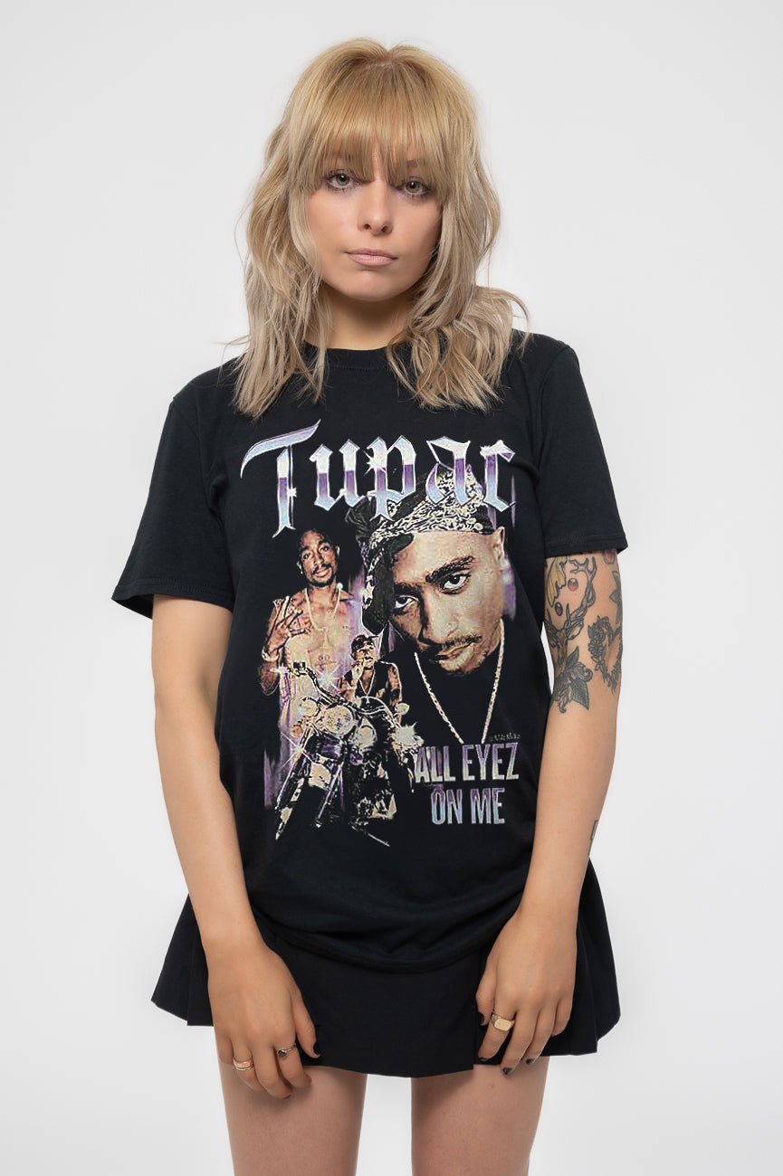 Tupac All Eyez Blue Homage Skinny Fit T Shirt