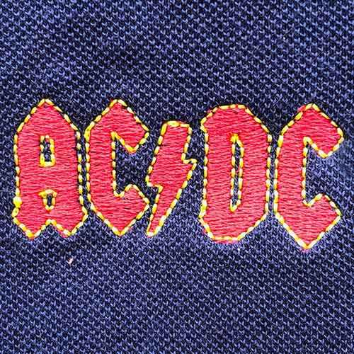AC/DC Unisex Polo Shirt: Classic Logo (Navy Blue)