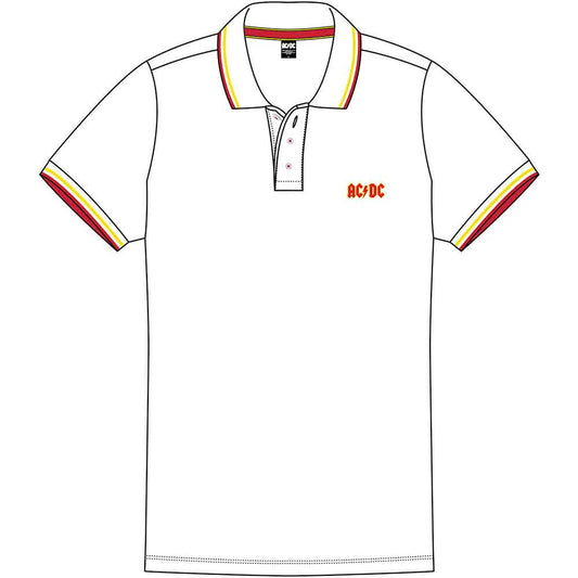 AC/DC Unisex Polo Shirt: Classic Logo (White)