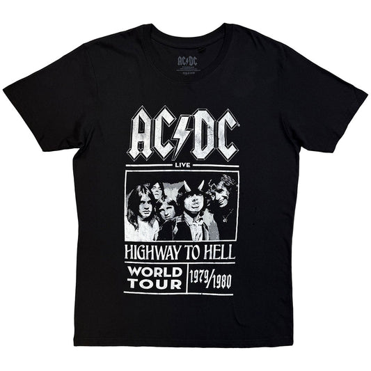 AC/DC Unisex T-Shirt: Highway to Hell World Tour 1979/1980 (Black)