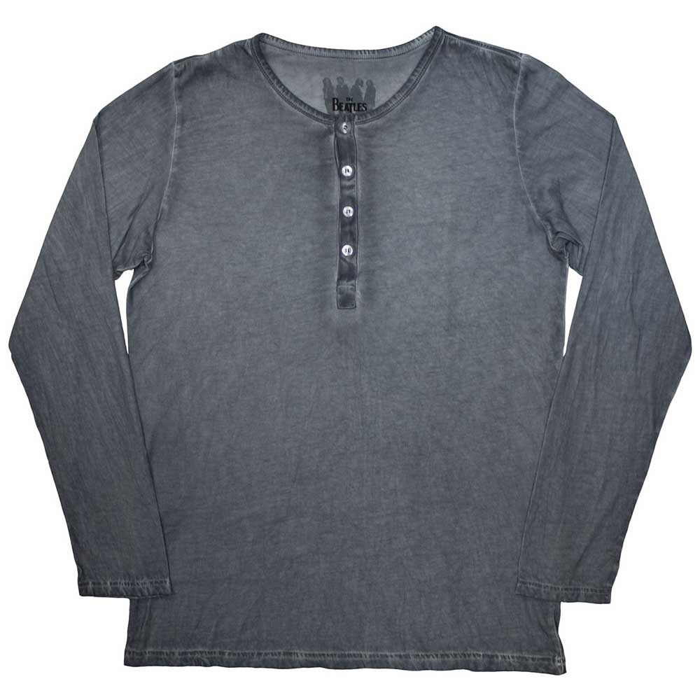 The Beatles Unisex Long Sleeve T-Shirt: Abbey Road Back Print Stone Wash (Blue) (Back Print)