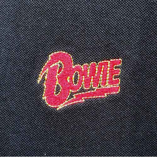 David Bowie Unisex Polo Shirt: Flash Logo (Black)