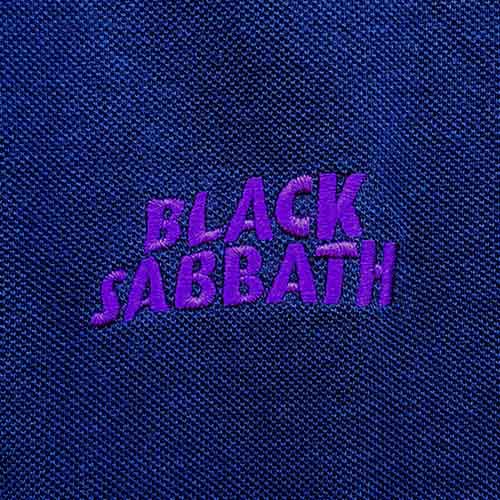 Black Sabbath Unisex Polo Shirt: Wavy Logo (Navy Blue)