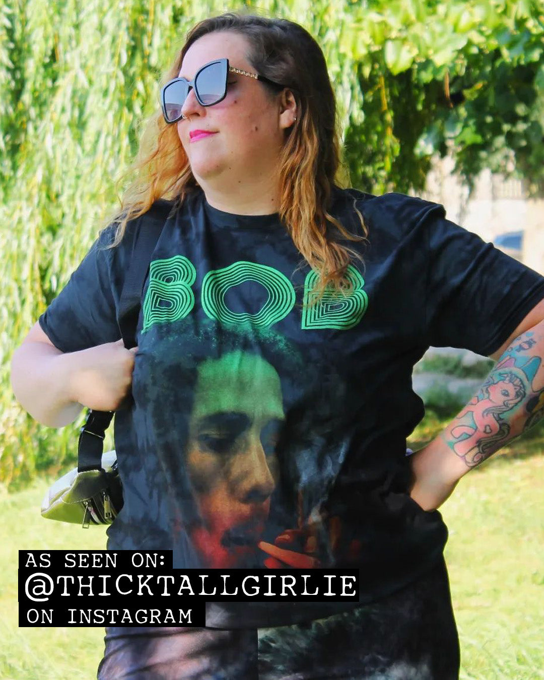 Bob Marley Smoke Gradient Logo Dip Dye T Shirt