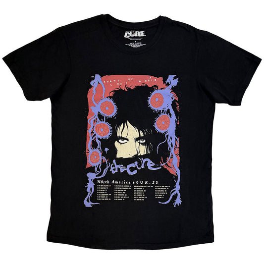 The Cure Unisex Premium Carbon T-Shirt: North American Tour '23 Poster (Black)