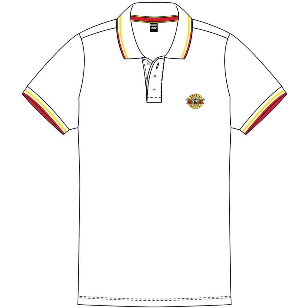 Guns N' Roses Unisex Polo Shirt: Classic Logo (White)