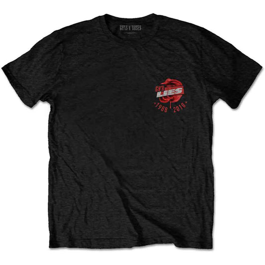 Guns N' Roses Unisex T-Shirt: Lies Repeat/30 Years (Black) (Back Print)