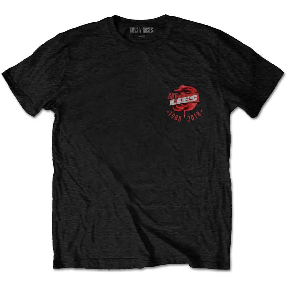 Guns N' Roses Unisex T-Shirt: Lies Repeat/30 Years (Black) (Back Print)