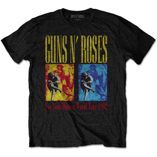 Guns N' Roses Unisex T-Shirt: Use Your Illusion World Tour (Black) (Back Print)