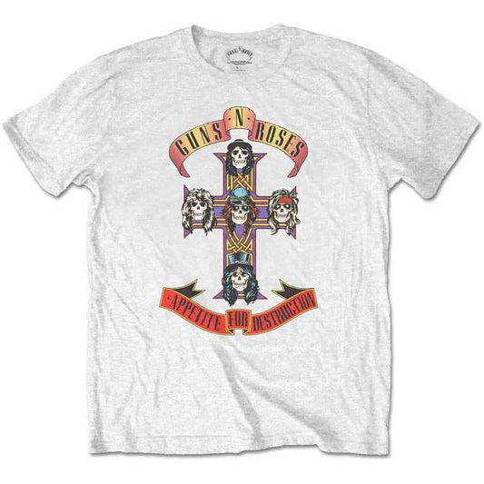 Guns N' Roses Unisex Retail Pack T-Shirt: Appetite for Destruction (White)