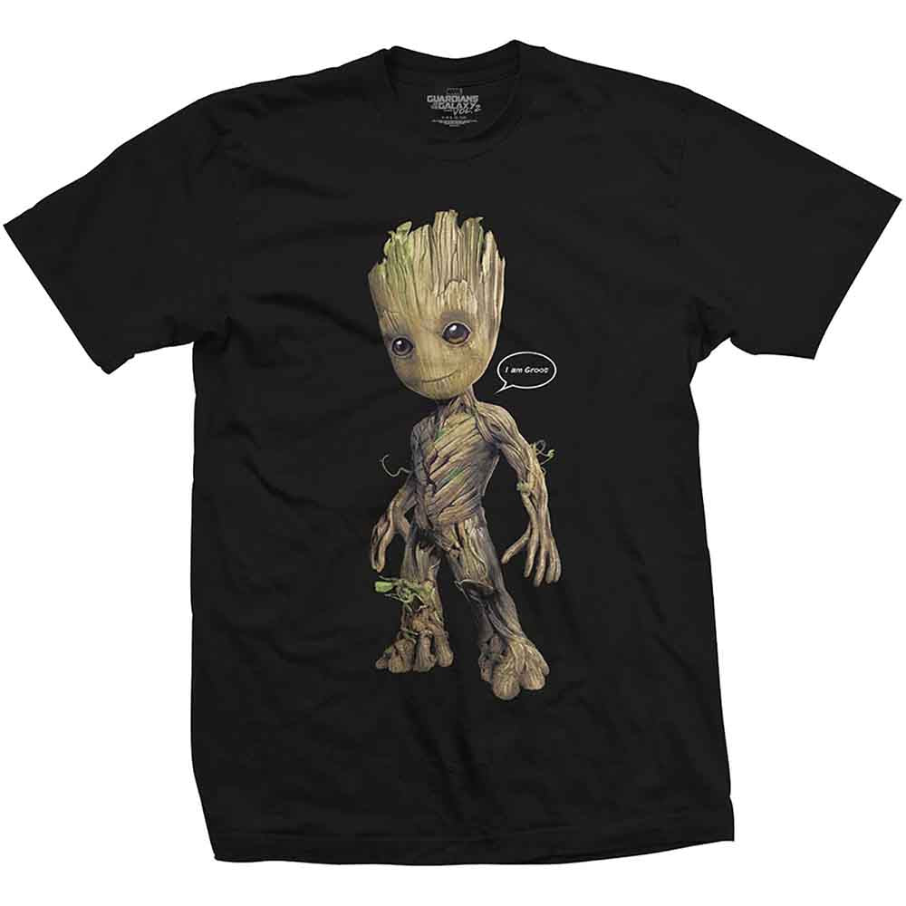 Marvel Comics Unisex T-Shirt: Guardians of the Galaxy Groot Speech Bubble (Black)