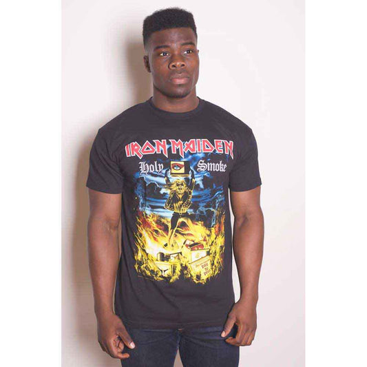 Iron Maiden Unisex T-Shirt: Holy Smoke (Black)