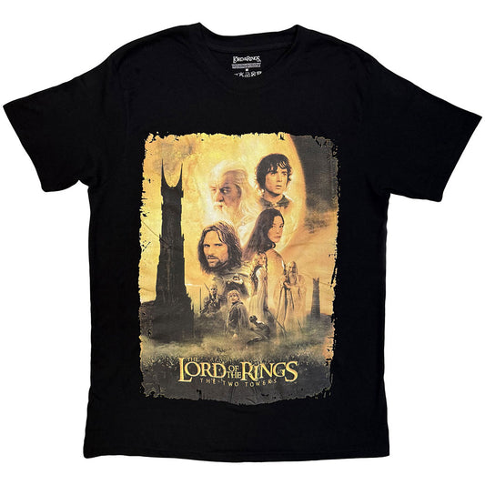 Lord Of The Rings Unisex T-Shirt: The Two Towers Poster Uni (Black)