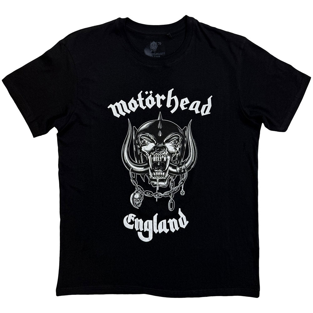 Motorhead Unisex T-Shirt: England (Black) (Back Print)