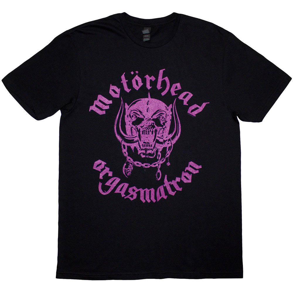 Motorhead Unisex T-Shirt: Orgasmatron Lyric (Black) (Back Print)