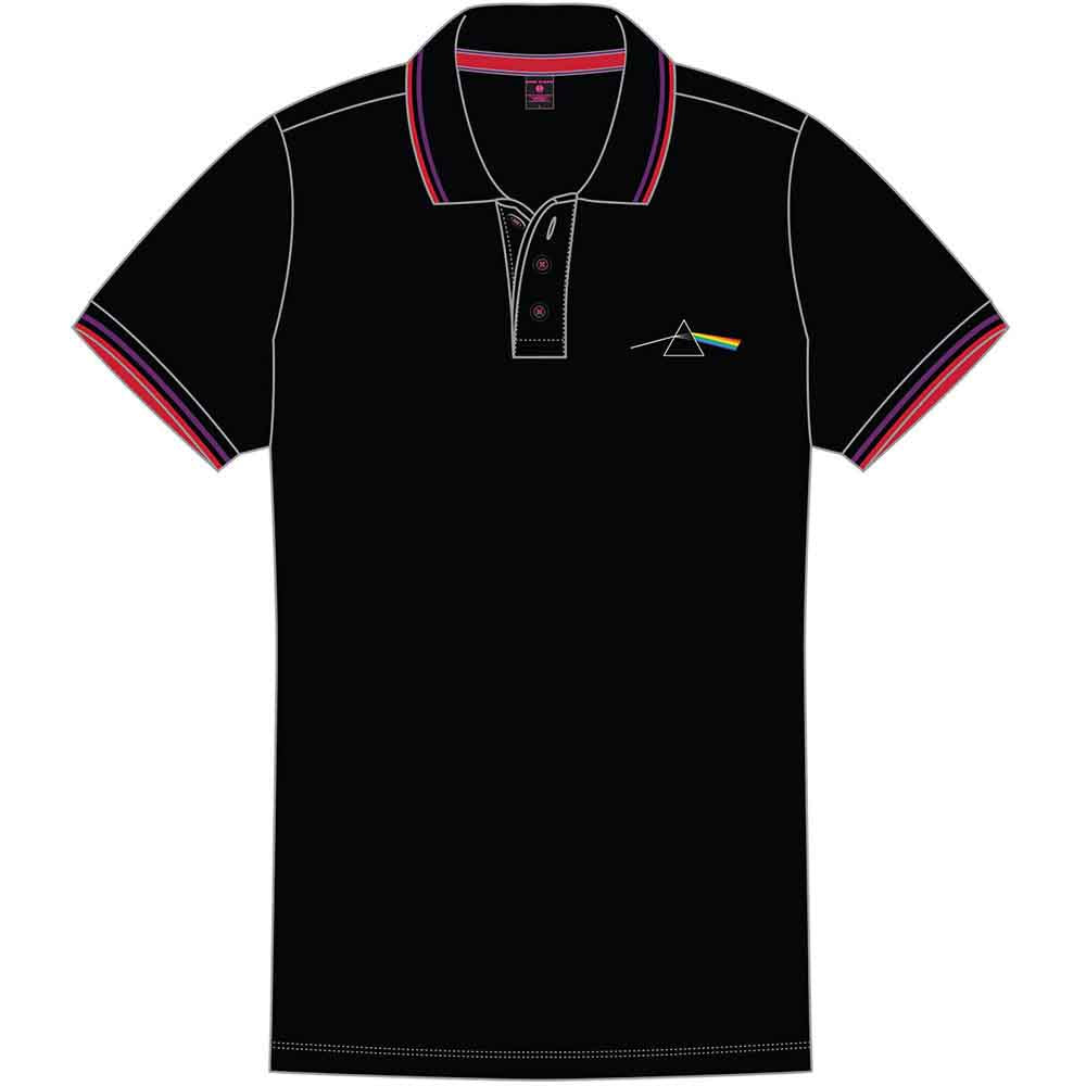 Pink Floyd Unisex Polo Shirt: Dark Side of the Moon Prism (Black)