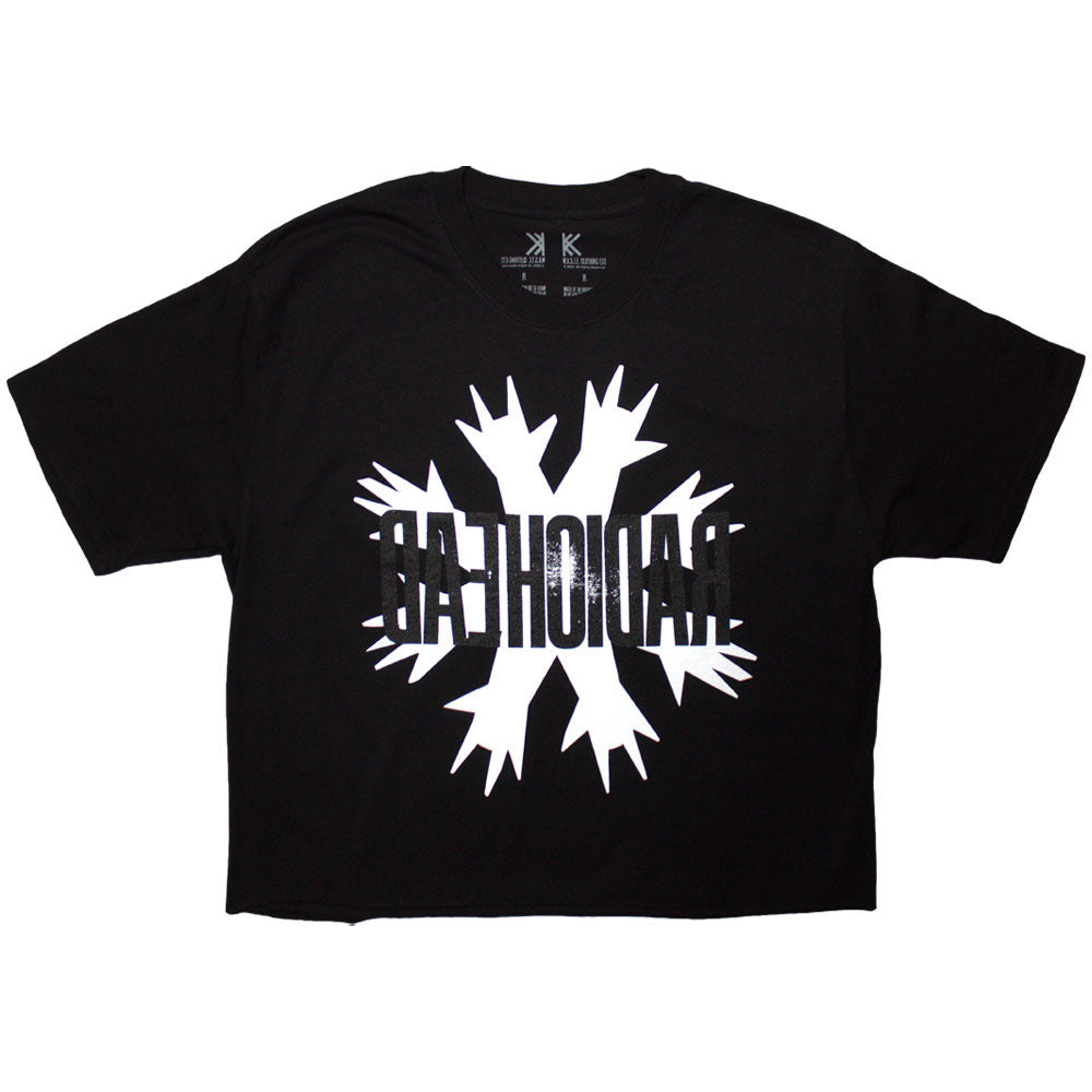 Radiohead Cut Out Hands Band Logo Crop Top