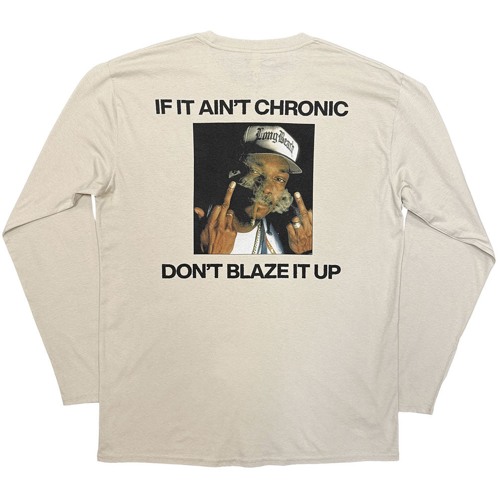 Snoop Dogg Unisex Long Sleeve T-Shirt: Middle Finger (Sand)