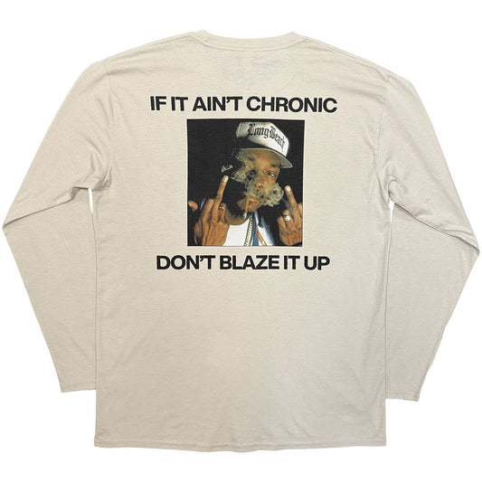 Snoop Dogg Unisex Long Sleeve T-Shirt: Middle Finger (Sand)