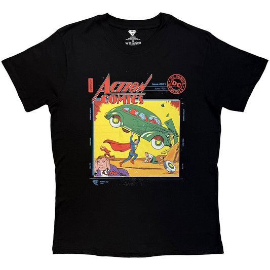 DC Comics Unisex T-Shirt: Superman Car (Black)