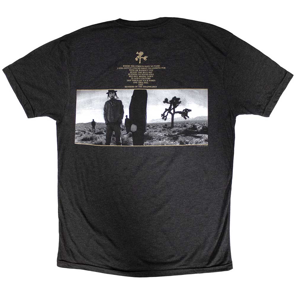 U2 Unisex T-Shirt: Joshua Tree Dates 2017 (Grey) (Back Print & Ex-Tour)