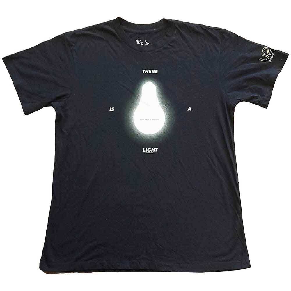 U2 Unisex T-Shirt: I+E Tour 2015 There Is A Light (Black) (Back Print & Ex-Tour)