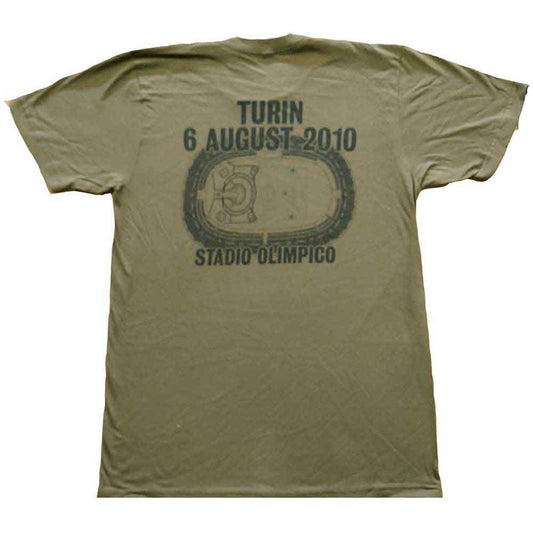 U2 Unisex T-Shirt: 360 Degree Tour Turin 2010 (Green) (Back Print & Ex-Tour)